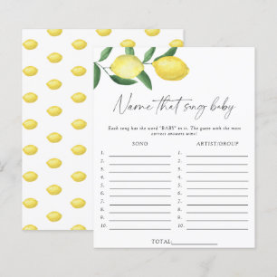 Papier Citrons - Nommez cette chanson jeu de baby shower