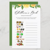 Papier Citrons & Oranges Emoji Baby shower (Devant / Derrière)