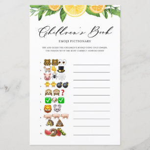 Papier Citrons & Oranges Emoji Baby shower