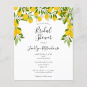 Papier Citrons Vert Budget Douche nuptiale Invitation (Devant)