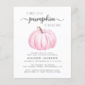 Papier Citrouille Aquarelle bébé fille douche Invitation (Devant)