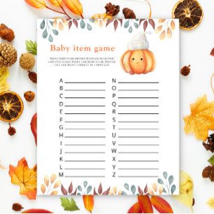 Papier Citrouille Automne - Baby Item Jeu. Jeu baby showe