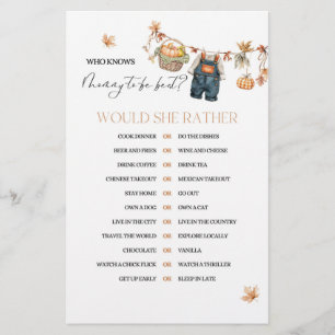 Papier Citrouille Automne Baby shower Mommy Jeu