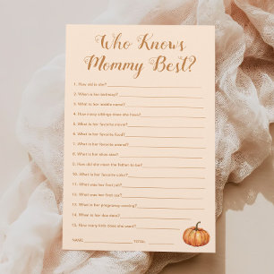 Papier Citrouille Automne Baby shower Qui Connaît Maman M