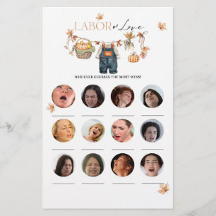 Papier Citrouille Automne Baby shower Travail ou Amour Je