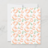 Papier Citrouille Automne Coquette Bow Baby shower Invita (Dos)