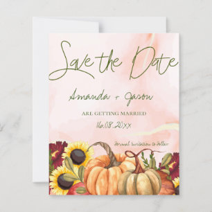 Papier Citrouille Automne Floral Mariage de automne Enreg