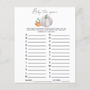 Papier Citrouille blanc - Baby Item Jeu. Jeu baby shower