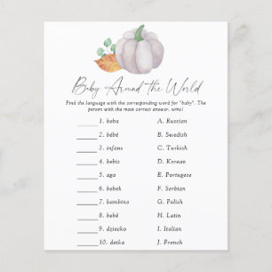 Papier Citrouille blanc - Bébé autour du monde jeu