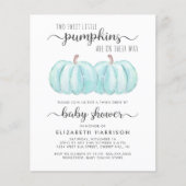 Papier Citrouille Blue Twin Boys Drive Par Baby shower (Devant)