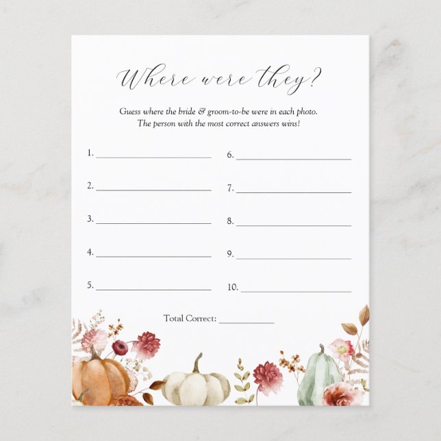 Papier Citrouille Bourgogne Floral Où Ils Ont Joué (Devant)