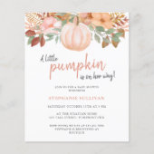 Papier Citrouille Budget Automne Floral Baby shower Invit (Devant)