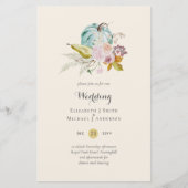 Papier CITROUILLE BUDGET Automne Floral Mariage Inviter A (Devant)