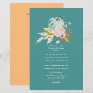 Papier CITROUILLE BUDGET Automne Floral Mariage Inviter A