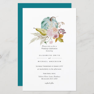 Papier CITROUILLE BUDGET AUTOMNE Thanksgiving Wedding Wed
