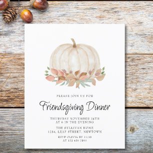 Papier Citrouille Budget Friendsgiving Diner Invitation