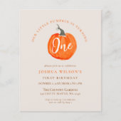 Papier Citrouille budget première anniversaire invitation (Devant)