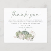 Papier Citrouille Budget Sage Photo Mariage Merci (Devant)