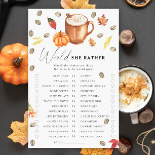 Papier Citrouille Coffee douche nuptiale Voudrait-elle pl