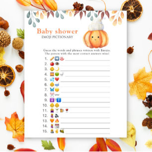 Papier Citrouille d'automne - baby shower émoticône picti