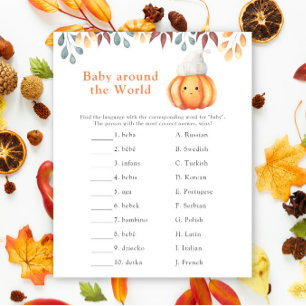 Papier Citrouille d'automne. Bébé autour du monde jeu