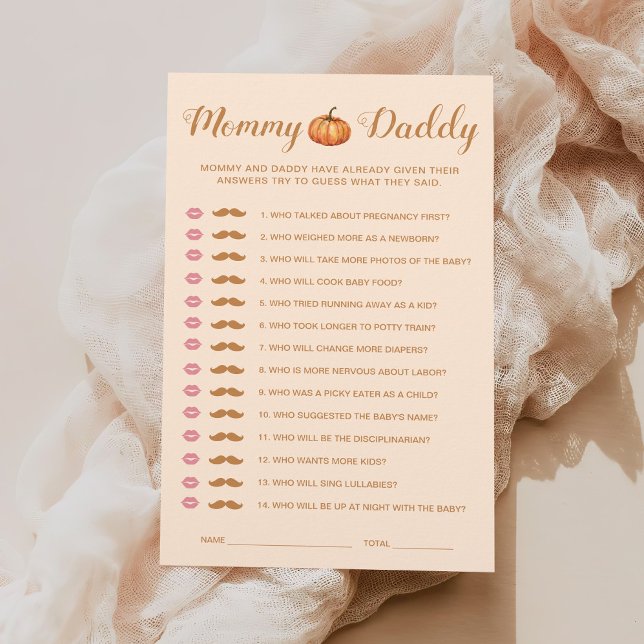 Papier Citrouille d'automne Devinez qui maman ou papa (Créateur téléchargé)