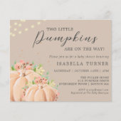 Papier Citrouille d'automne | Invitation Baby shower jume (Devant)