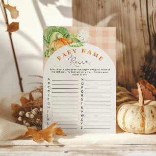 Papier Citrouille d'automne local jeu de nom race de bébé
