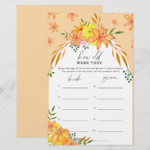 Papier Citrouille d'automne - Quel âge avaient-ils la mar