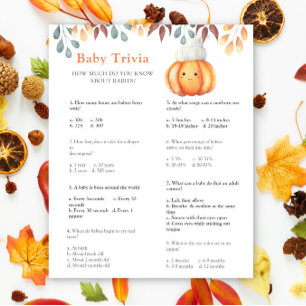 Papier Citrouille d'automne - Trivia de bébé   Jeu Baby s