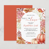 Papier Citrouille  de la chute dans l'amour Invitation de (Devant / Derrière)