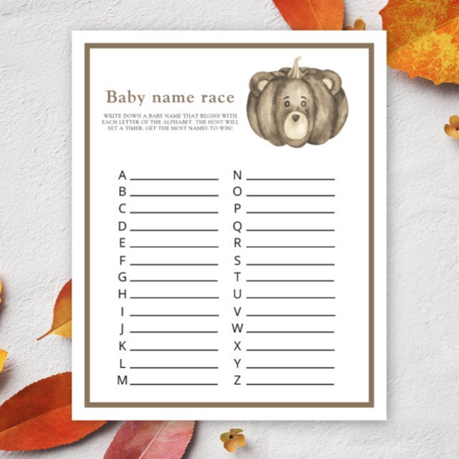 Papier Citrouille de l'ours d'automne - jeu de course de  (Créateur téléchargé)