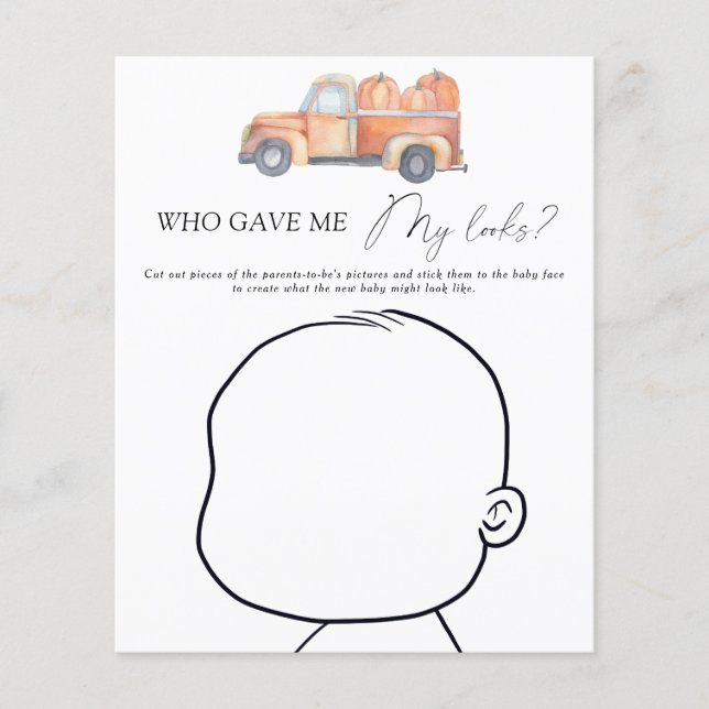 Papier Citrouille de voiture - Qui m'a donné mon look béb (Devant)