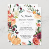 Papier Citrouille Elegant Automne Floral Mariage Enclôtur (Devant / Derrière)