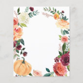 Papier Citrouille Elegant Automne Floral Mariage Enclôtur (Dos)