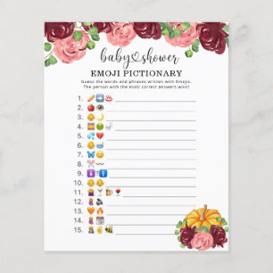 Papier Citrouille - Emoji jeu d'images baby shower