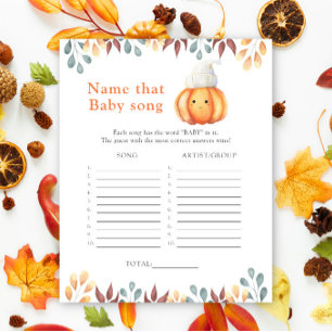 Papier Citrouille en casquette - Nom que Baby Song