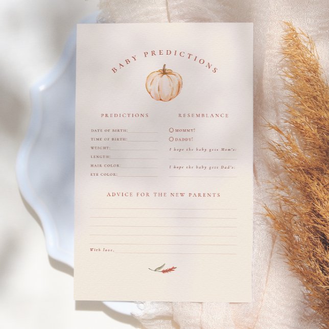 Papier Citrouille Floral Baby shower de prévision Jeu con (Créateur téléchargé)