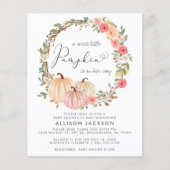 Papier Citrouille Floral Baby shower Par Courrier Invitat (Devant)