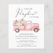Papier Citrouille Floral Camion bébé fille douche Invitat (Devant)
