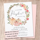 Papier Citrouille Floral Girl Baby Sprinkle Invitation