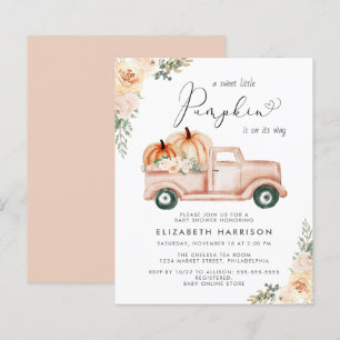 Papier Citrouille Floral Truck Baby shower d'aquarelle In