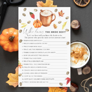 Papier Citrouille Latte Qui connaît le mieux la mariée
