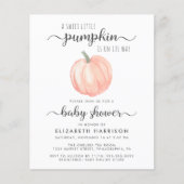 Papier Citrouille Orange Watercolor Baby shower Invitatio (Devant)