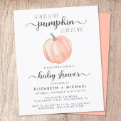 Papier Citrouille Orange Watercolor Baby shower Invitatio