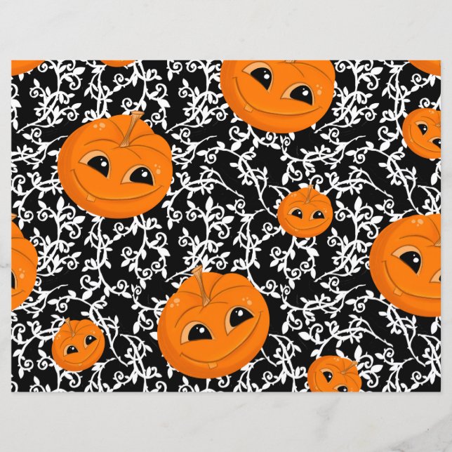 Papier Citrouille OrangeBlack Halloween (Devant)
