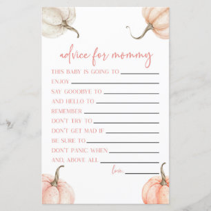 Papier Citrouille rose automne conseil Baby shower activi