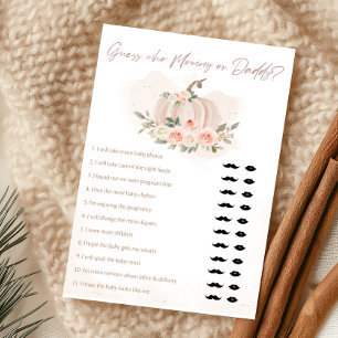 Papier Citrouille Rose Blush Devinez Qui est Maman ou Pap