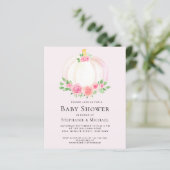 Papier Citrouille rose budget Couples Baby shower Invitat (Debout devant)