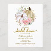 Papier Citrouille rose Floral automne nuptiale de douche  (Devant)